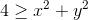 4 \geq x^2+y^2