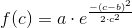 f(c)=a\cdot e^{^{\frac{-(c-b)^{2}}{2\cdot c^{2}}}}