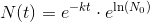 N(t)=e^{-kt}\cdot e^{\ln(N_0)}