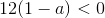 12(1-a)<0