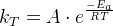 k_{T}=A\cdot e^{\frac{-E_a}{RT}}