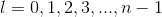 l=0,1,2,3,...,n-1