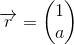 \overrightarrow{r}=\begin{pmatrix} 1\\a \end{pmatrix}
