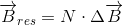 \overrightarrow{B}_{res}=N\cdot \Delta \overrightarrow{B}