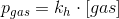 p_{gas}=k_{h}\cdot \left [ gas \right ]