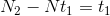 N\cdott_2-Nt_1=t_1