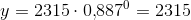 y=2315\cdot 0{,}887^0=2315