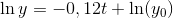 \ln y =-0,12t+\ln( y_0 )
