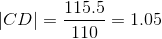 |CD|=\frac{115.5}{110}=1.05