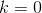 k=0