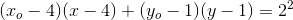 (x_o-4)(x-4)+(y_o-1)(y-1)=2^2