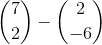 \binom{7}{2}-\binom{2}{-6}