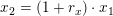 \small x_2=(1+r_x)\cdot x_1