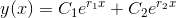 y(x)=C_1e^{r_1x}+C_2e^{r_2x}