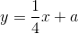 y=\frac{1}{4}x+a