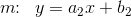 m\! \! :\; \; y=a_2x+b_2