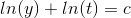 ln(y)+ln(t)=c