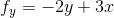 f_y=-2y+3x