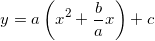 \small y=a\left ( x^2+\frac{b}{a}x \right )+c