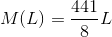 M(L) = \frac{441}{8}L