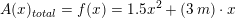 \small \small \small A(x)_{total}=f(x)=1{.}5x^2+\left (3\: m \right )\cdot x