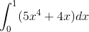 \int_{0}^{1}(5x^4+4x)dx