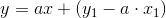 y=ax+\left (y_1-a\cdot x_1 \right )