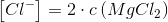 \left [ Cl^- \right ]=2\cdot c\left ( MgCl_2 \right )