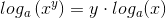 log_{a}\left ( x^{y} \right )=y\cdot log_{a}(x)