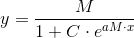 y=\frac{M}{1+C\cdot e^{aM\cdot x}}