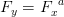 F_y=F_{_{x}}^{\, \, \, a}