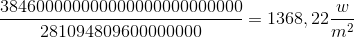 \frac{384600000000000000000000000}{281094809600000000}=1368,22 \frac{w}{m^2}