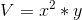 V=x^2*y
