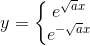 y=\left\{\begin{matrix} e^{\sqrt{a}x}\\ e^{-\sqrt{a}x} \end{matrix}\right.