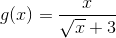 g(x)=\frac{x}{\sqrt{x}+3}