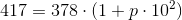 417=378\cdot (1+p\cdot 10^2)