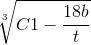 \sqrt[3]{C1-\frac{18b}t{}}