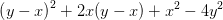 \left ( y-x \right )^2+2x(y-x)+x^2-4y^2