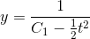 y=\frac{1}{C_1-\frac{1}{2}t^2}