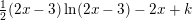 \small \tfrac{1}{2} ( 2x-3)\ln(2x-3)-2x+k