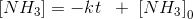 \left [ NH_3 \right ]= -kt\; \; +\;\left [ NH_3 \right ]_{0}