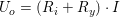 \small U_o=\left ( R_i+R_y \right )\cdot I