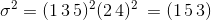 \sigma^2= (1\,3\,5)^2(2\,4)^2\,=(1\,5\,3)