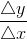 \frac{\bigtriangleup y}{\bigtriangleup x}
