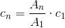 c_n=\frac{A_n}{A_1}\cdot c_1