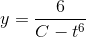 y=\frac{6}{C-t^6}