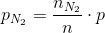 p_{N_2}=\frac{n_{N_2}}{n}\cdot p