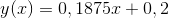 y(x)=0,1875x+0,2
