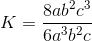 K=\frac{8ab^{2}c^{3}}{6a^{3}b^{2}c}