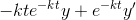 -kte^{-kt}y+e^{-kt}y'